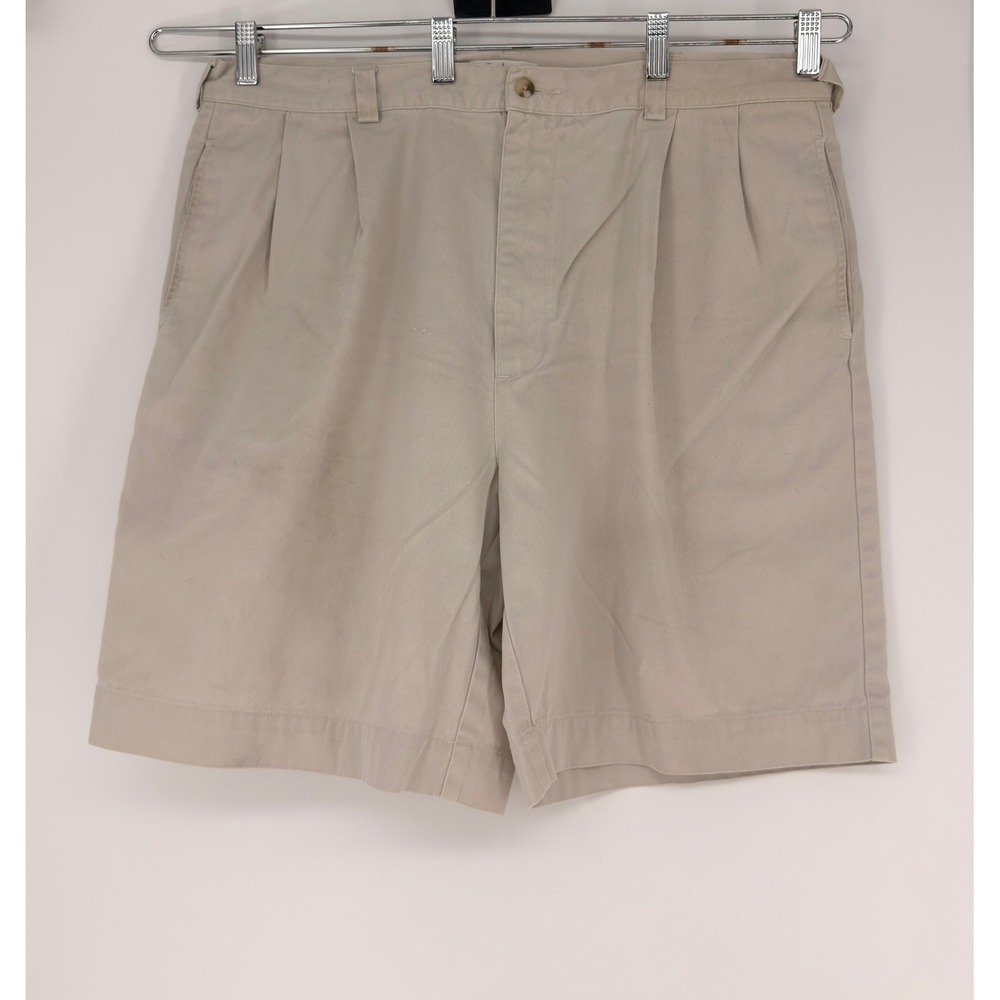Turnbury Chino Shorts Men 40 Tan Pleated Cotton Casual Classic Old Money Minimal